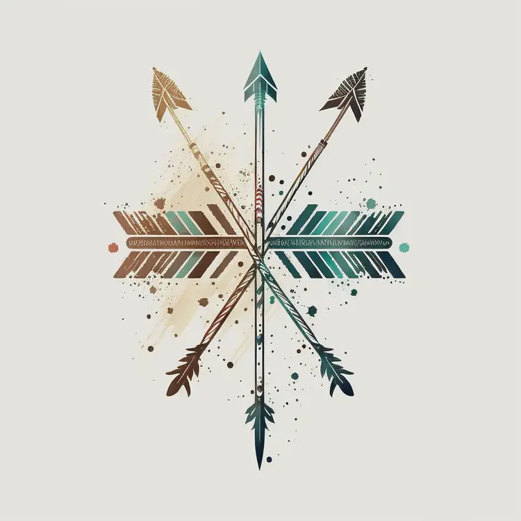 Tribal Arrow Design with Feathers