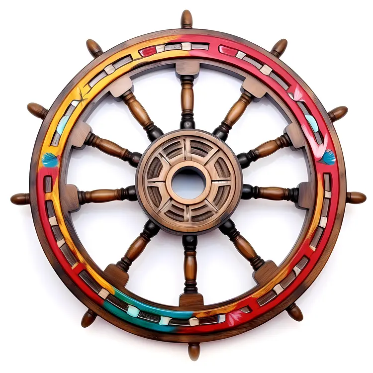 Colorful Nautical Ship Wheel