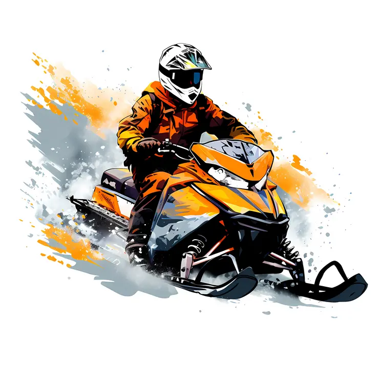 Snowmobile Rider in Winter Adventure