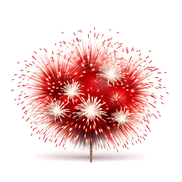 Red and White Fireworks
