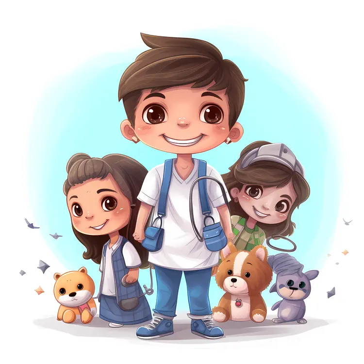 Group of Kids with Toys and Stethoscope