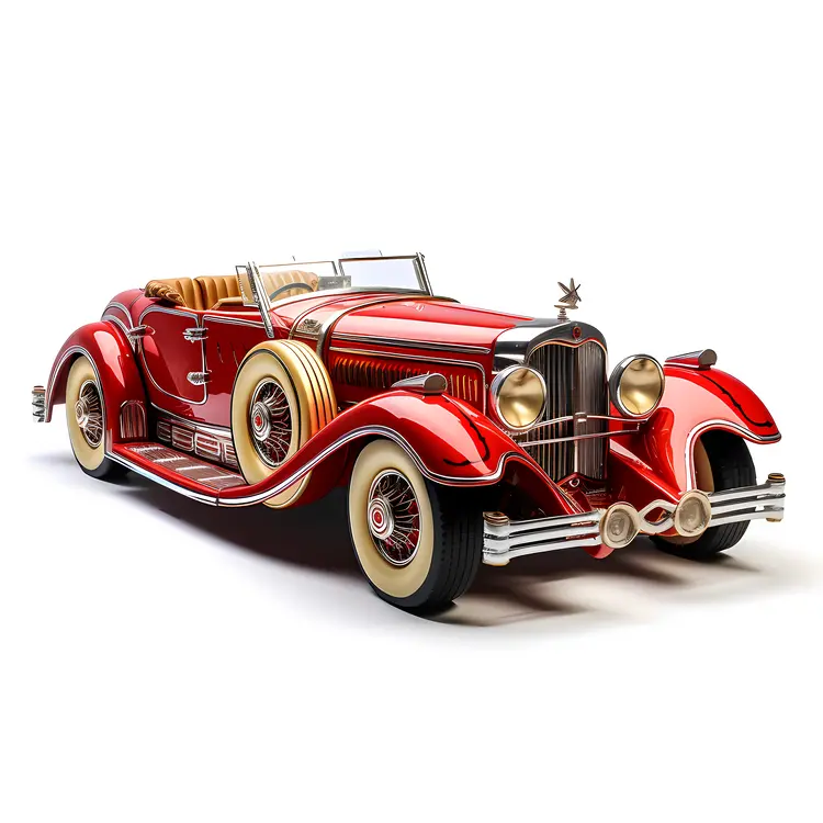 Shiny Red Vintage Car