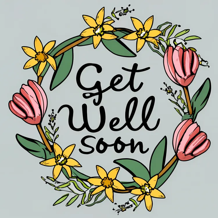 Get Well Soon Floral Wreath