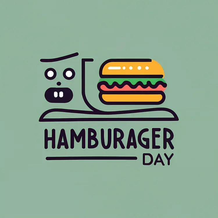 Hamburger Day Celebration with Cute Doodle