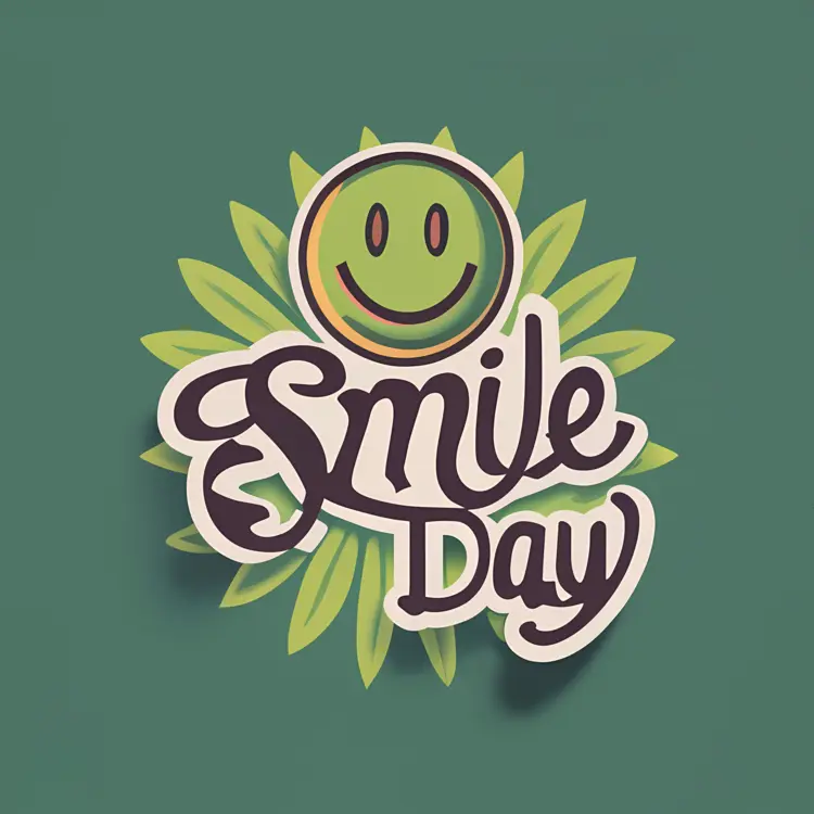 Smiley Face with Leaves for Smile Day