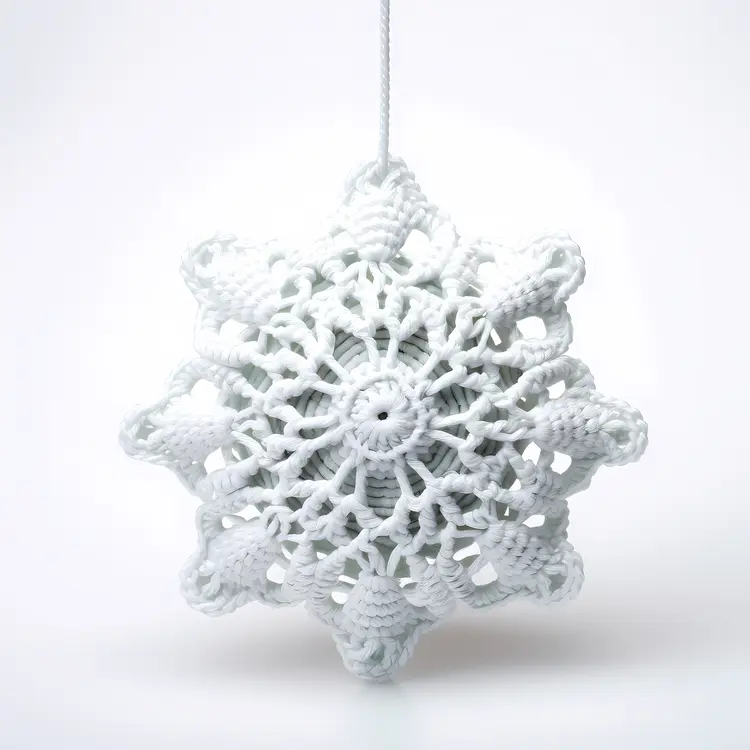 White Crochet Snowflake Ornament