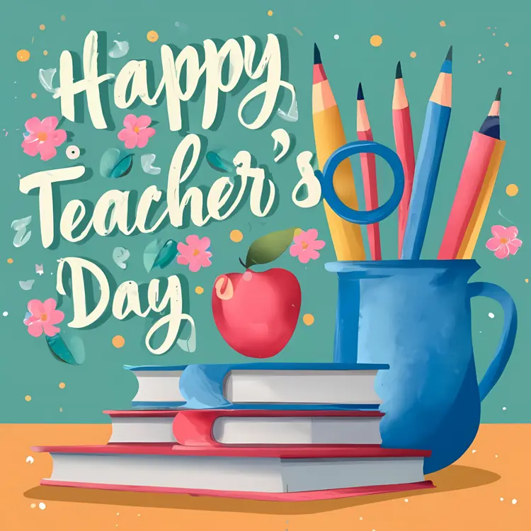 Books and Pencils for Teacher's Day