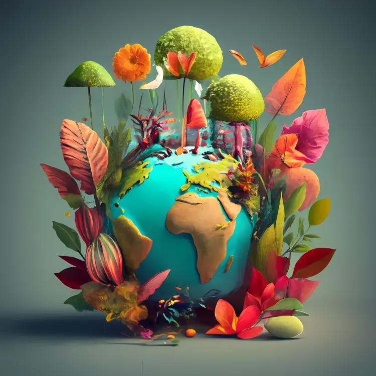 Earth with Nature Elements
