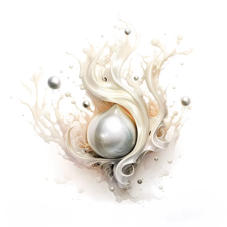 Artistic Pearl with Swirling Design