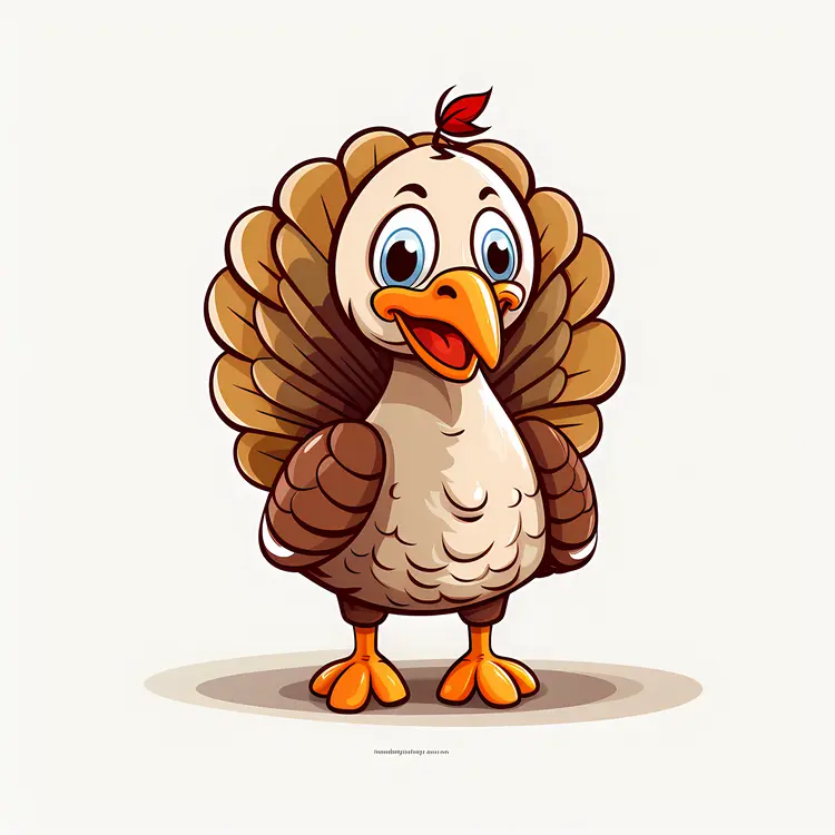Cute Turkey Cartoon Illustration
