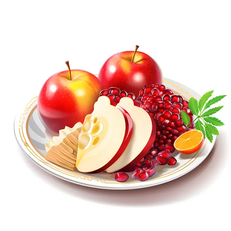 Plate of Fruits for Rosh Hashanah Celebration