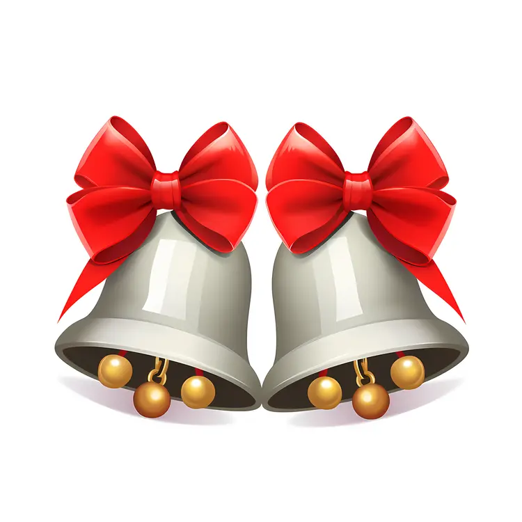 Christmas Bells with Red Bows