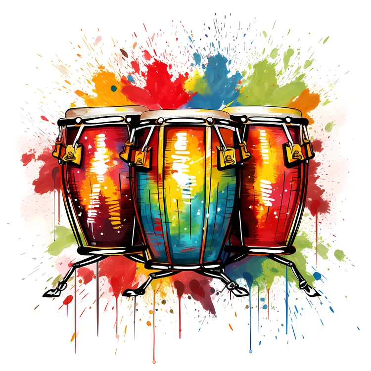 Colorful Conga Drums