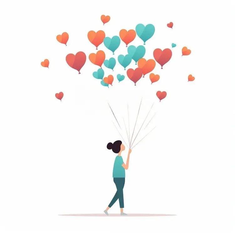 Person Holding Heart-shaped Balloons