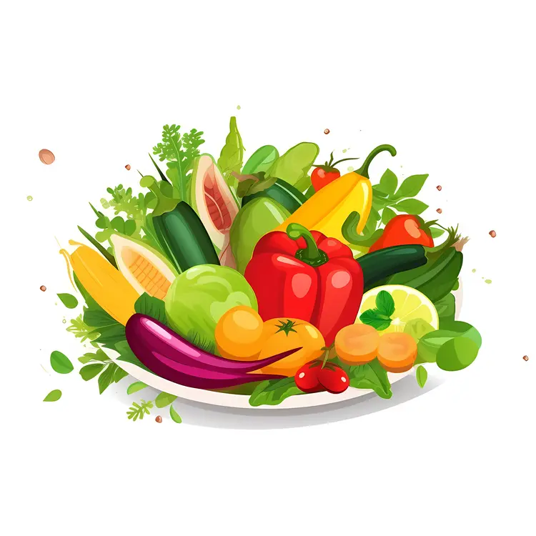 Colorful Fresh Fruits and Vegetables