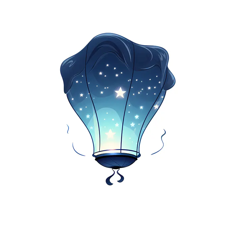 Blue Lantern with Stars