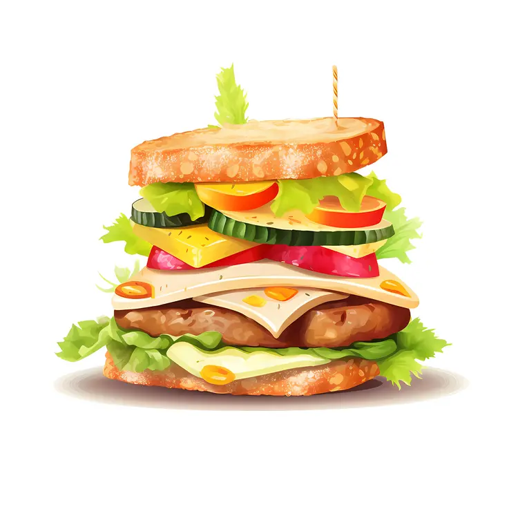 Tasty Sandwich with Fresh Vegetables