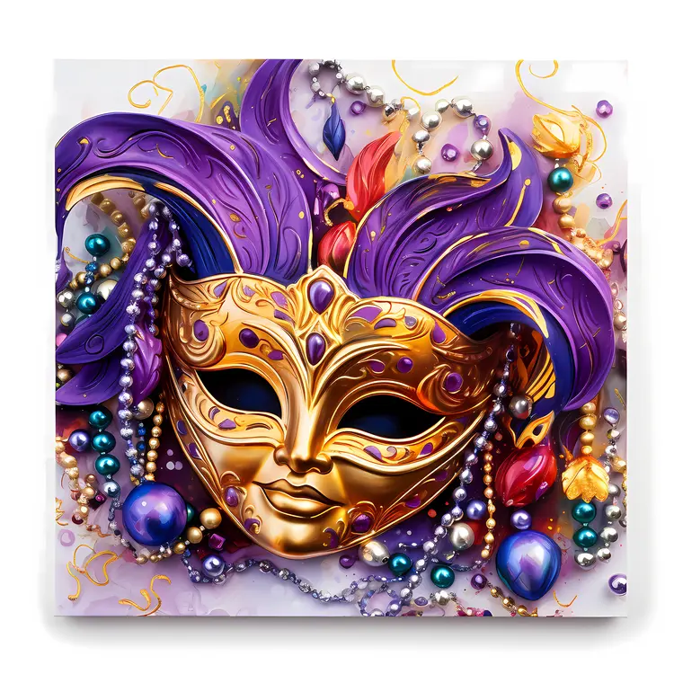 Gold and Purple Carnival Mask