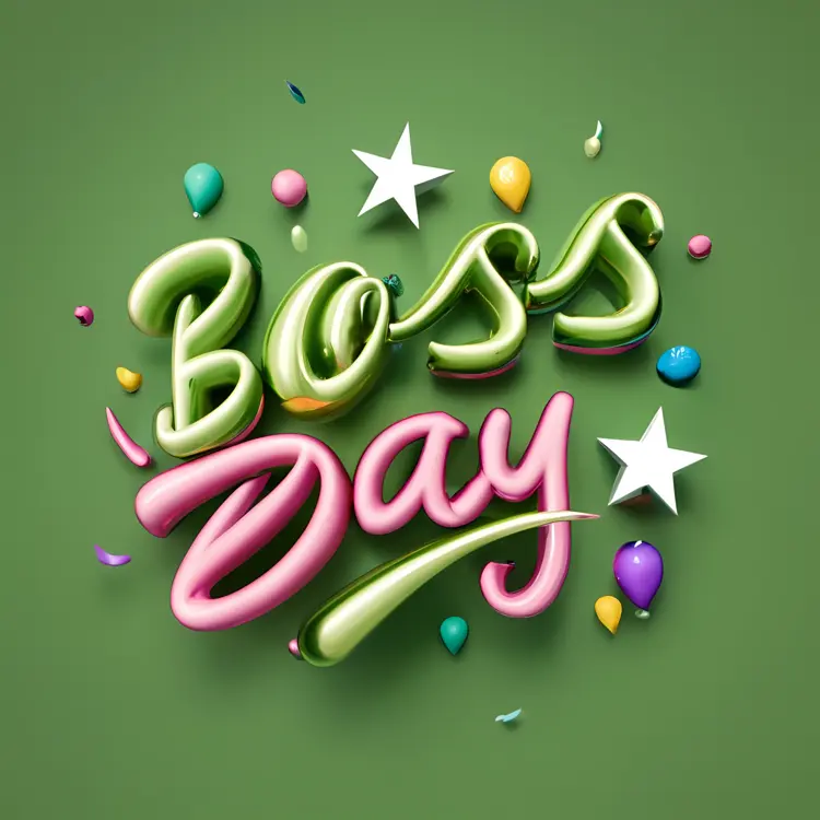 Colorful Boss Day text