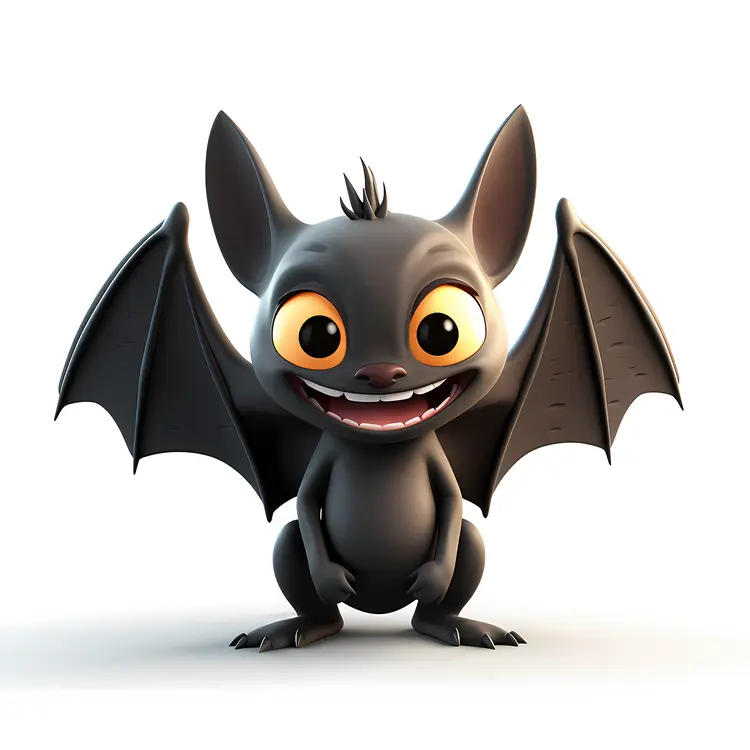 Happy Cartoon Bat