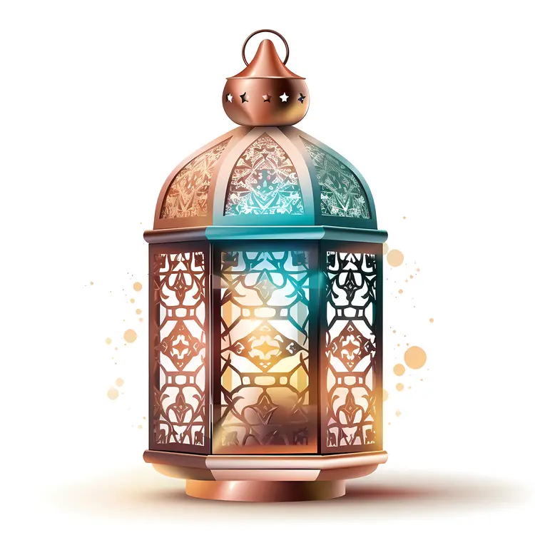 Bronze Lantern with Colorful Light