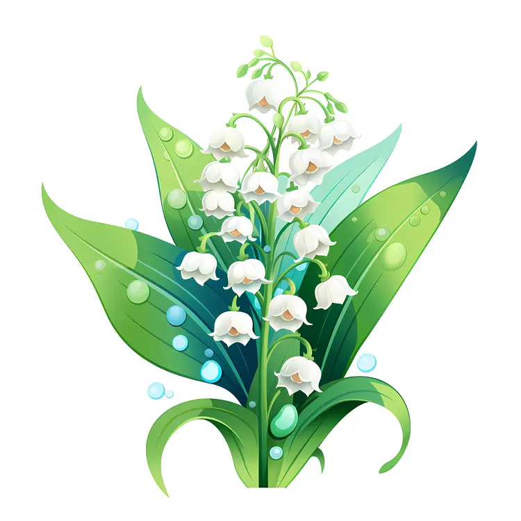 Lily of the Valley with Dew Drops