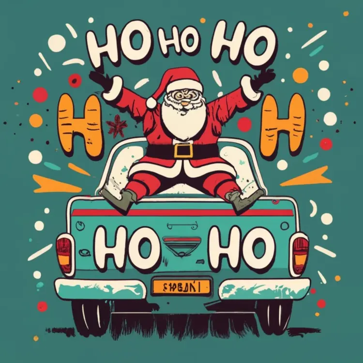 Santa Claus on a Truck with Christmas Gifts