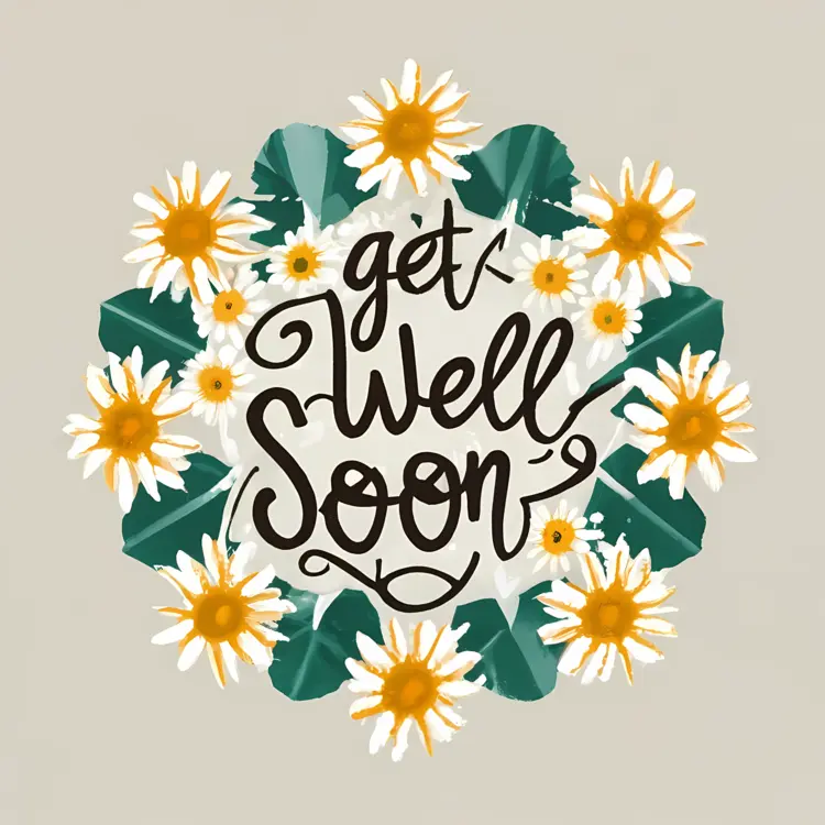 Get Well Soon Card with Daisies