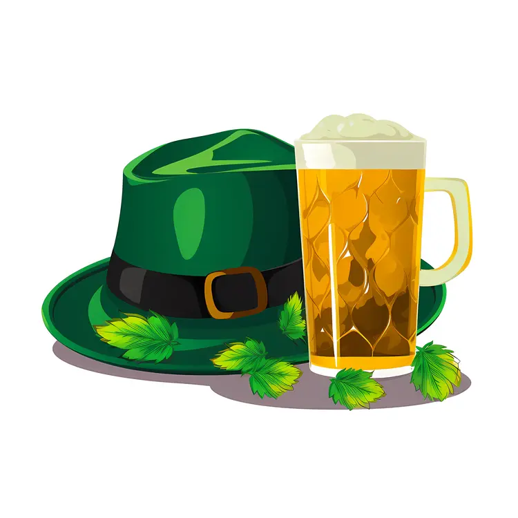 Green Hat and Beer for St. Patrick's Day Celebration