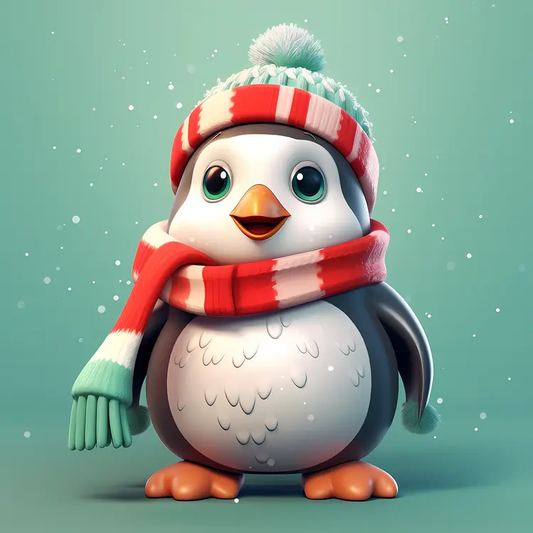 Adorable Penguin in Winter Attire