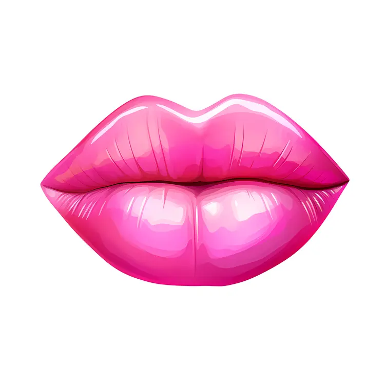 Glossy Pink Lips Illustration