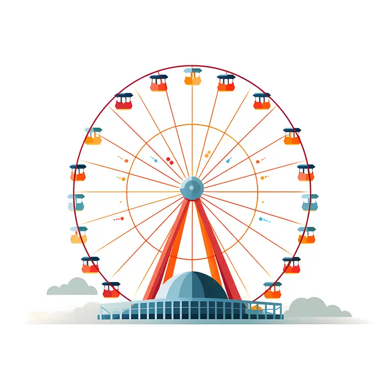 Ferris Wheel with Colorful Gondolas