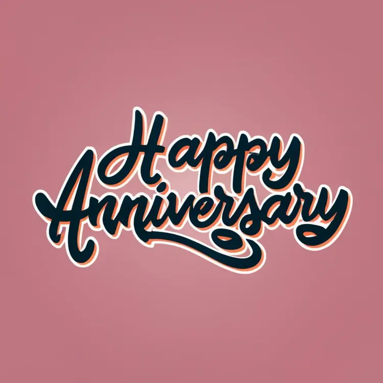 Happy Anniversary with Bold Script on Pink Background