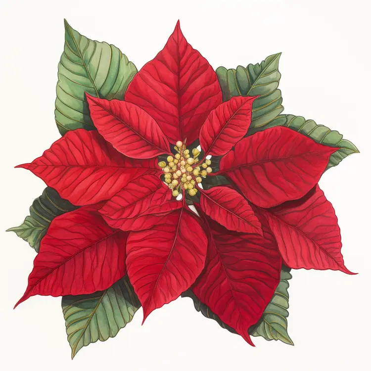 Beautiful Red Poinsettia for Christmas Decoration