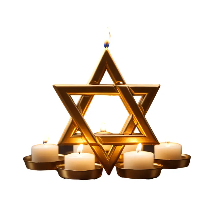 Golden Star with Candles for Festive Decoration