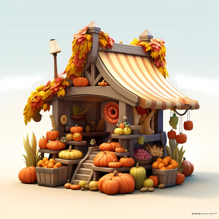 Pumpkin Stand with Autumn Vegetables