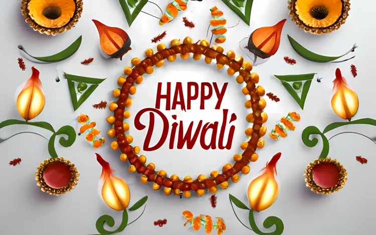 Happy Diwali with Traditional Decorations