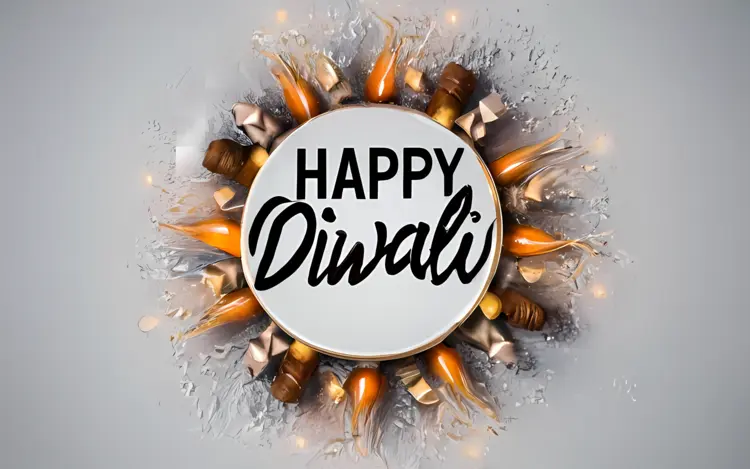 Happy Diwali with Candle Arrangement