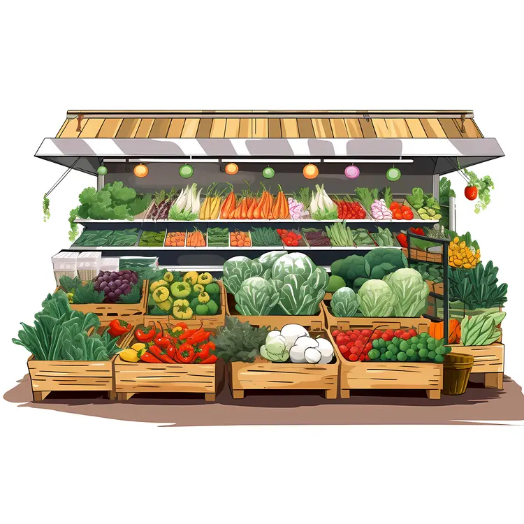Colorful Vegetable Stand at Market
