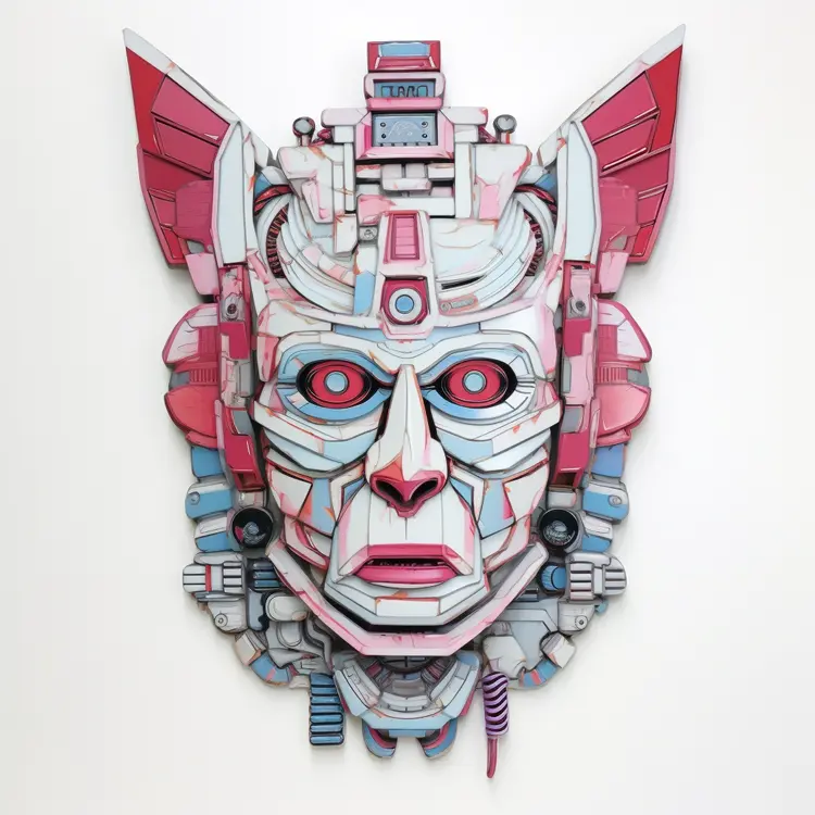 Futuristic Robot Mask Art