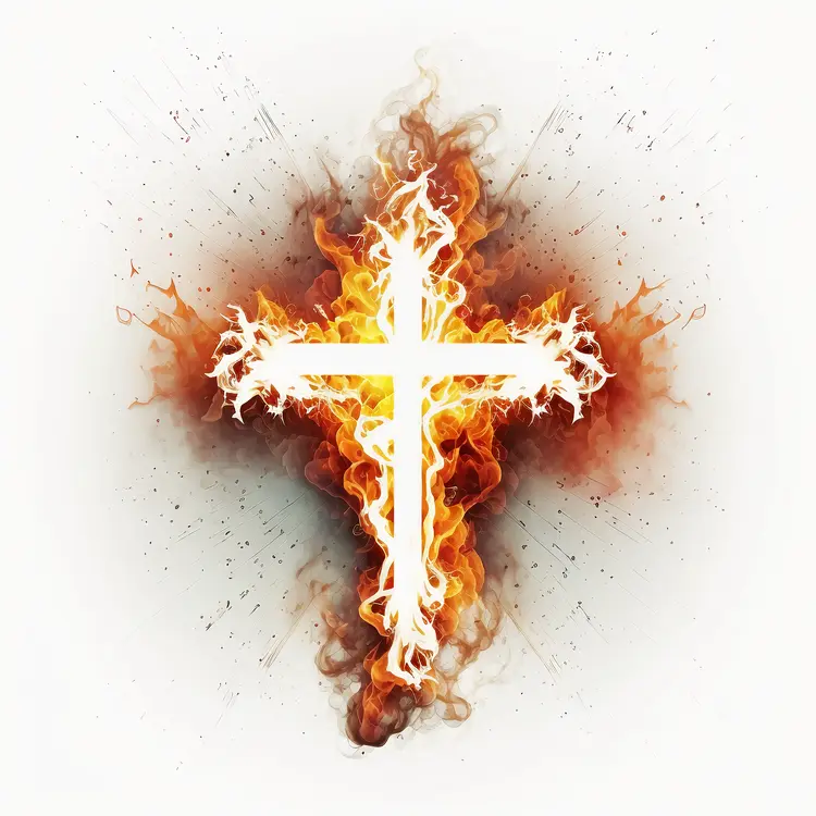Fiery Cross Symbol Illustration