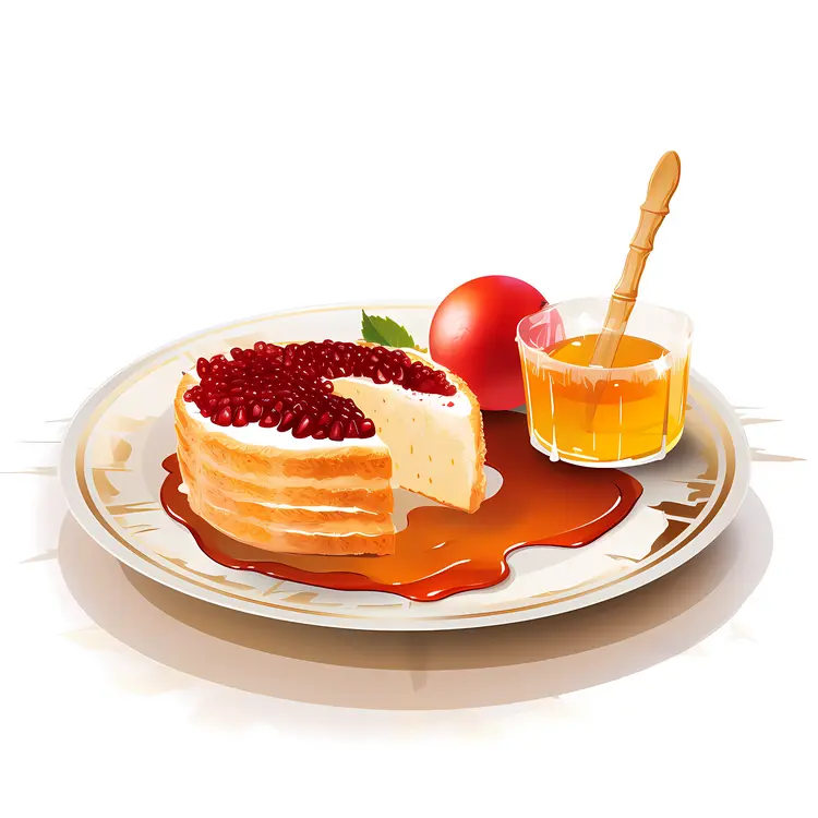 Delicious Pancakes with Honey and Fruit