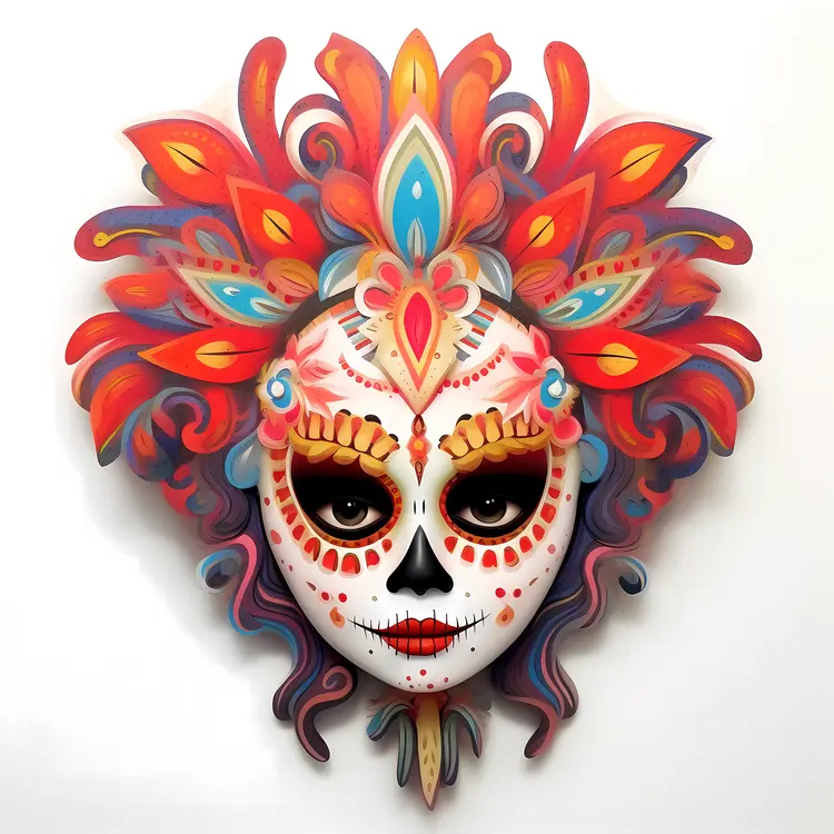 Colorful Decorative Mask for Day of the Dead