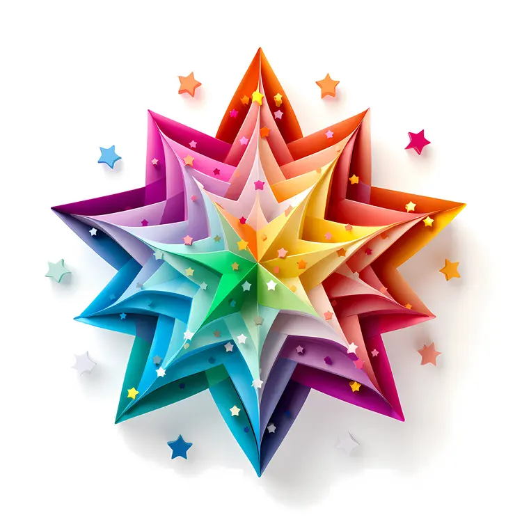 3D Colorful Star Abstract Art