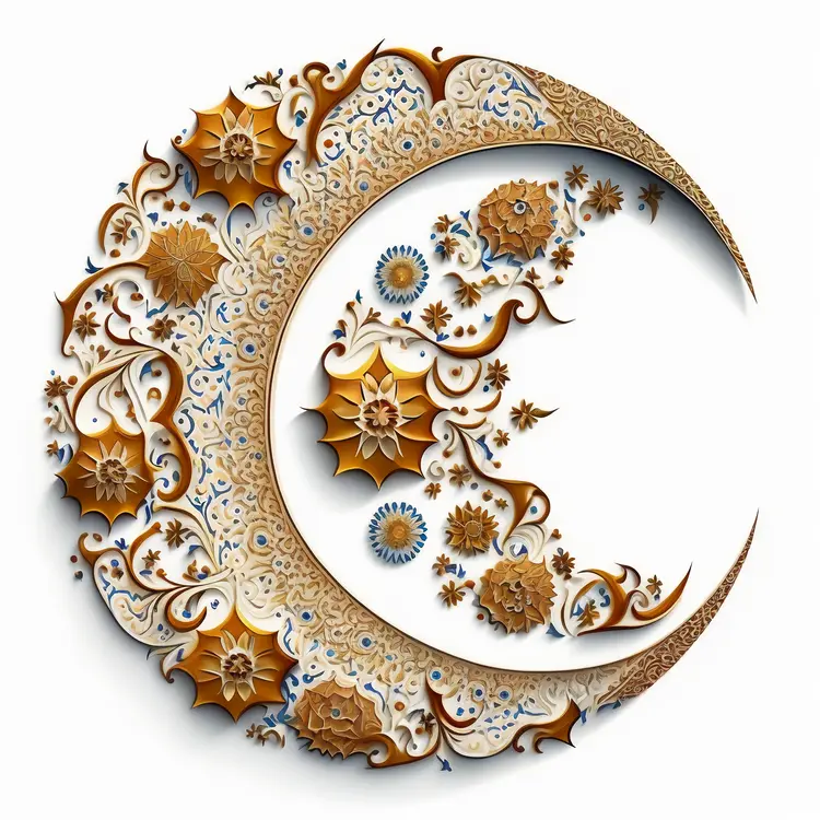 Ornate Floral Crescent Moon