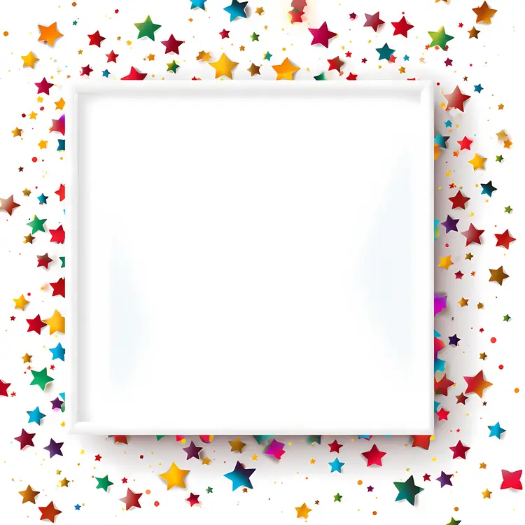 Star Confetti Frame with Colorful Stars