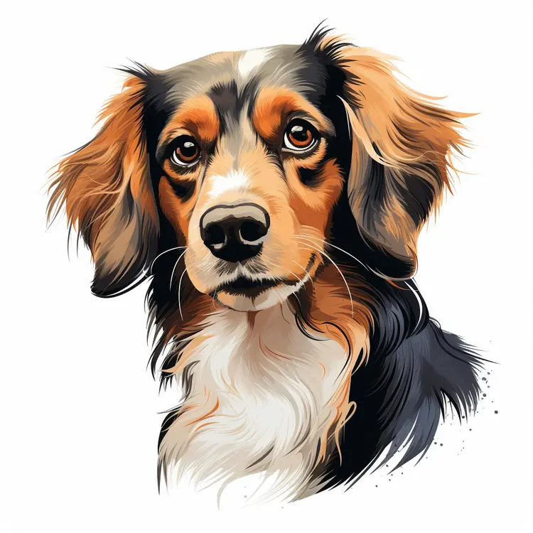 Brown and Black Dog Illustration
