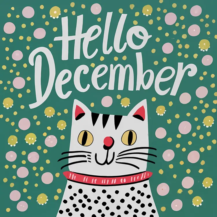 Playful Cat Saying Hello December