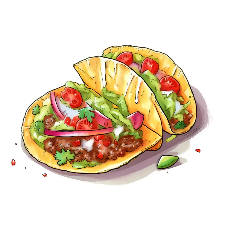Pair of Tacos with Fresh Ingredients