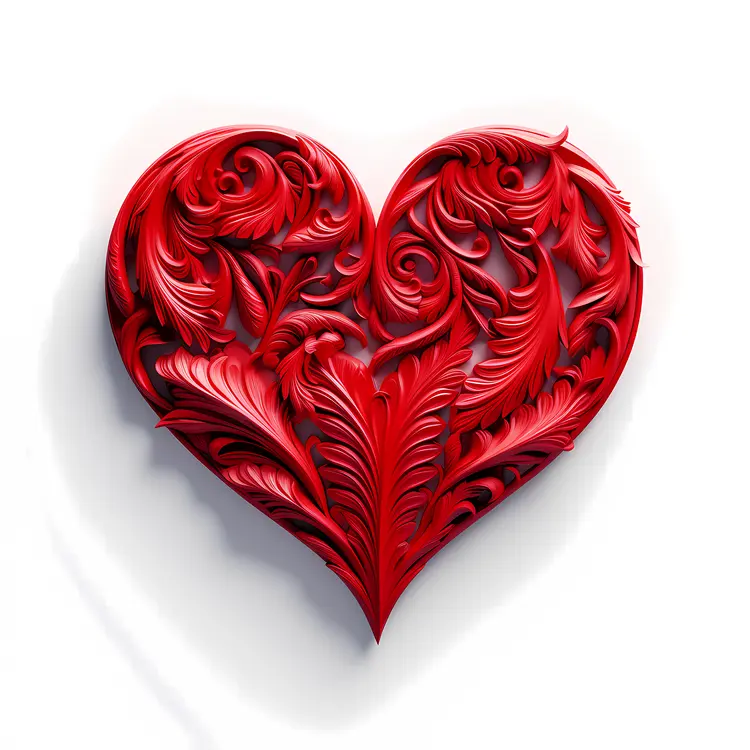 Ornate Red Heart Illustration